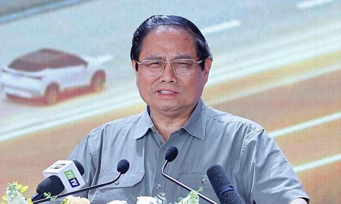 Thủ tướng Phạm Minh Chính phát biểu tại lễ khởi công. Ảnh: VGP